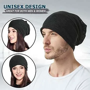 EINSKEY Cotton Slouchy Beanie Hat for Men/Women, Lightweight Oversize Large Thin Skull Cap Chemo Cap Night Sleeping Cap