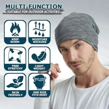 EINSKEY Cotton Slouchy Beanie Hat for Men/Women, Lightweight Oversize Large Thin Skull Cap Chemo Cap Night Sleeping Cap