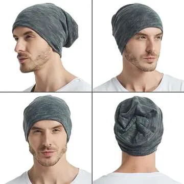 EINSKEY Cotton Slouchy Beanie Hat for Men/Women, Lightweight Oversize Large Thin Skull Cap Chemo Cap Night Sleeping Cap