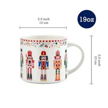Bico 19oz Holiday Mugs Set of 4 for Coffee & Tea