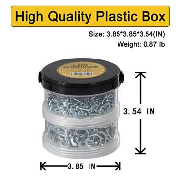 PINGKAN D Ring Picture Hangers with Screws,100 PCS Pro Quality Picture Hang and 110 PCS Screws and Convenient Plastic Box.