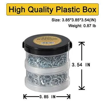 PINGKAN D Ring Picture Hangers with Screws,100 PCS Pro Quality Picture Hang and 110 PCS Screws and Convenient Plastic Box.