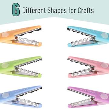 Craft Scissors Set, 6 Decorative Edges, Rainbow