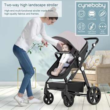 Newborn Infant Baby Bassinet Stroller - Sleeping & Sitting Mode 2 in 1 All Terrain High Landscape Sh...