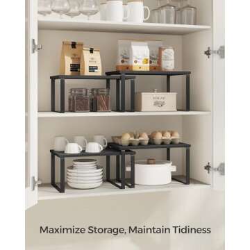 SONGMICS Cabinet Organizer Shelf for Kitchen Storage