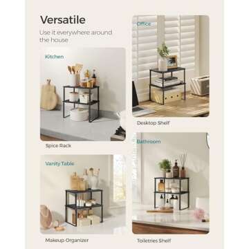 SONGMICS Cabinet Organizer Shelf for Kitchen Storage