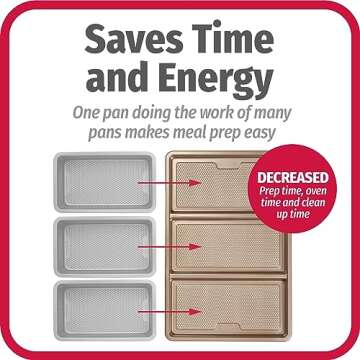 GoodCook 11” x 17” Non-Stick Divided Sheet Pan – 3-in-1 Textured Cooking Pan, Baking Dish, Scratch-Resistant Carbon Steel Oven Pan for Meal Prepping & Sheet Pan Dinners