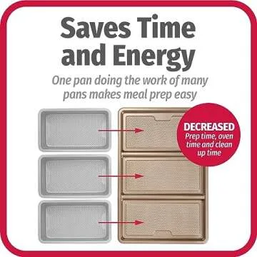 GoodCook 11” x 17” Non-Stick Divided Sheet Pan – 3-in-1 Textured Cooking Pan, Baking Dish, Scratch-Resistant Carbon Steel Oven Pan for Meal Prepping & Sheet Pan Dinners