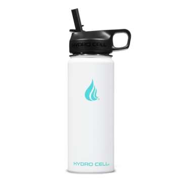 HYDRO CELL Stainless Steel Insulated Water Bottle with Straw - for Cold & Hot Drinks - Metal Vacuum ...