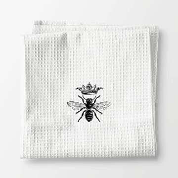 Vintage Retro Queen Bee Kitchen Dish Towels Dishcloths,Farmhouse Rustic Tea Towels Hand Towels for Bathroom Kitchen,Bee Gifts for Women