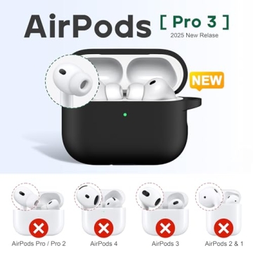 R-fun for AirPods Pro 3 Case, Soft Silicone Cover with Cleaning Kit