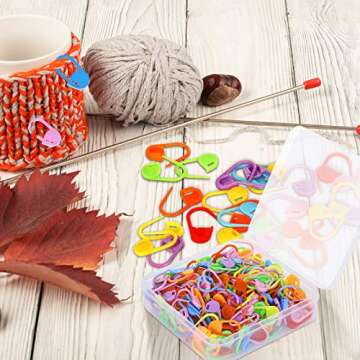 MiniRed 200 PCS Colorful Knitting Stitch Marker Set