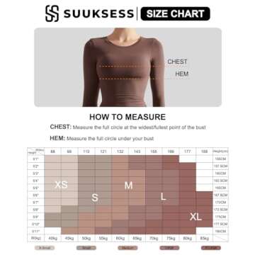 SUUKSESS Women Double Lined Fitted Basic Tee Shirts Crew Neck Long Sleeve Going Out Crop Tops (Royal Blue, S)