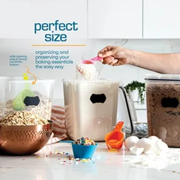 Airtight Flour & Sugar Containers - 4-Pack Set