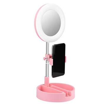 Portable Dimmable LED Ring Light for Makeup and Streaming