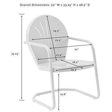 Crosley Griffith Outdoor Chair - Retro Metal for Patios
