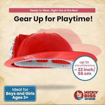 Nicky Bigs Novelties Child Deluxe Firefighter Helmet Fireman Cosplay Thick Plastic Pretend Cosplay Costume Accessory One Size