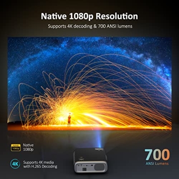 NexiGo PJ40 1080P WiFi Bluetooth Projector 300 Inch