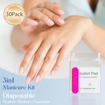 Qsnidy 30 Pack Disposable Manicure Kit for Nails