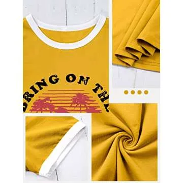 Nlife Bring On The Sunshine Graphic Long Sleeves Tees Blouses for Women Tops Sweaters for Women