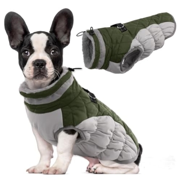 Lelepet Warm Dog Winter Coat Dog Coat Fleece Dog Jacket with Harness Dog Cold Weather Coats Windproo...