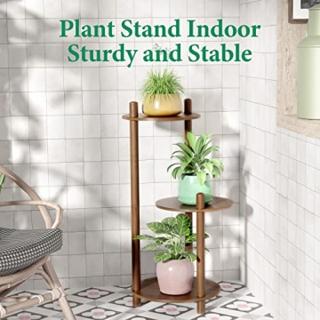 DOPANAKI Bamboo Plant Stand 3-Tier Indoor Outdoor Display