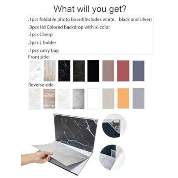 8Pcs Versatile Backdrop Kit for Product Photography