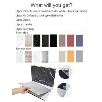 8Pcs Versatile Backdrop Kit for Product Photography