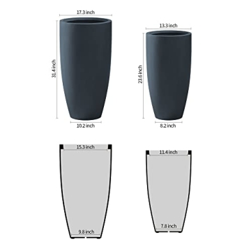 Kante Modern Tall Concrete Planters for Home Garden