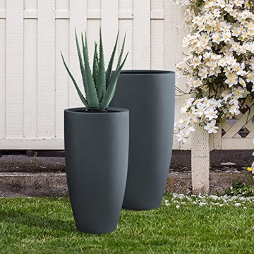 Kante Modern Tall Concrete Planters for Home Garden