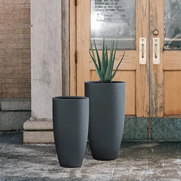 Kante Modern Tall Concrete Planters for Home Garden