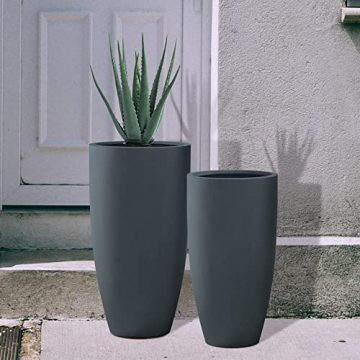 Kante Modern Tall Concrete Planters for Home Garden