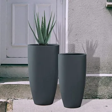 Kante Modern Tall Concrete Planters for Home Garden