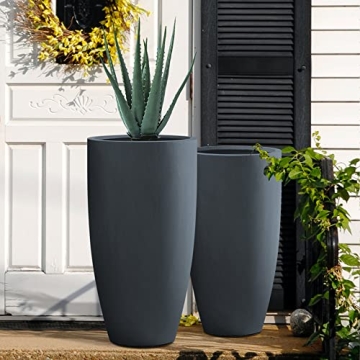 Kante Modern Tall Concrete Planters for Home Garden