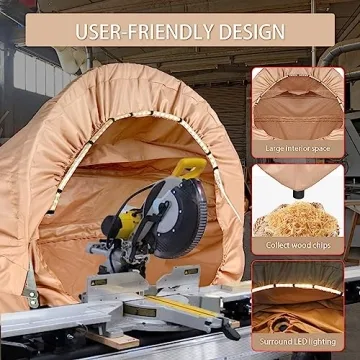 Tredre Miter Saw Dust Collection Hood with LED Lighting