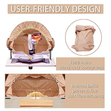 Tredre Miter Saw Dust Collection Hood with LED Lighting