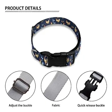 KEIAHUAN Adjustable Funny Chicken Print Dog Collar
