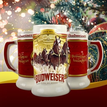 Limited Edition Budweiser Clydesdale Holiday Stein