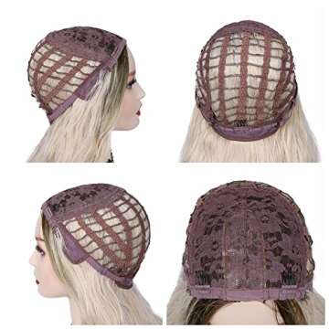 Hanne Fashion Ombre Wig Long Wavy Synthetic Wigs Brown to Ash Blonde Loose Wave Middle Part Daily Wig Heat Resistant Fiber Party Cosplay Full Wig for Women