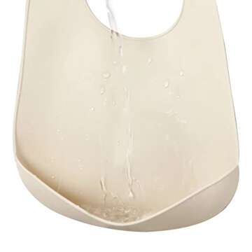 PandaEar 3 Pack Waterproof Silicone Baby Bibs| Super Thin Light Weight for Babies & Toddlers| Adjustable Soft Silicone Feeding Bibs with Food Catcher Pocket, Unisex, Non Messy