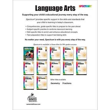 Spectrum 5th Grade Language Arts Workbook - Grammar and Writing Skills