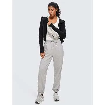 CRZ YOGA Womens Fleece Zip Up Cropped Hoodie Workout Jacket Athletic Casual Long Sleeve Sweatshirts with Thumb Holes Black Small