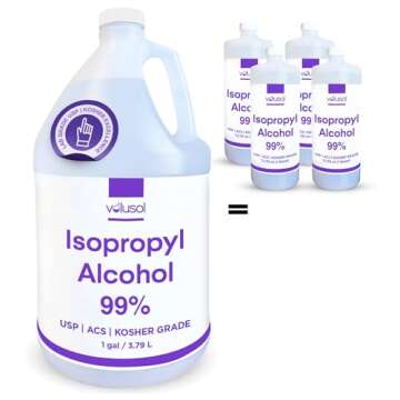 Volu-Sol Isopropyl Alcohol 99% (Isopropanol) - High Purity, USP - Kosher Grade IPA - 1 Gallon (128 o...