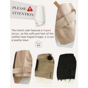 Yimoon Women's Casual Cropped Trench Coat Lapel Long Sleeve Fashion Jacket Outwear with Belt (Khaki-M)
