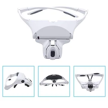 SOONHUA LED Headband Magnifier 5 Lenses Hands-Free Work