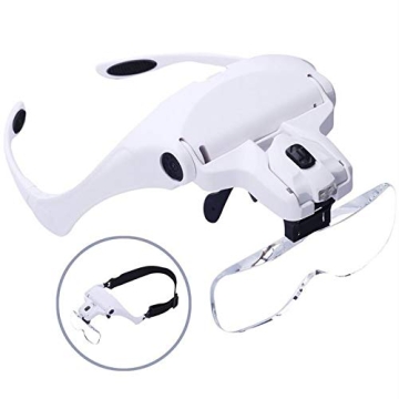 SOONHUA LED Headband Magnifier 5 Lenses Hands-Free Work