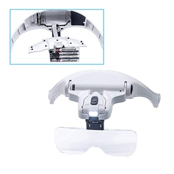 SOONHUA LED Headband Magnifier 5 Lenses Hands-Free Work