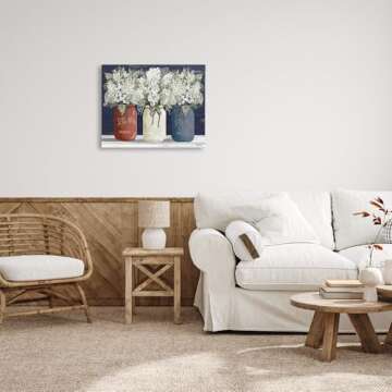 Stupell Industries Americana Floral Bouquets Rustic Flowers Country Pride, Designed by Cindy Jacobs Wall Art, 24 x 30, Canvas for Bedroom