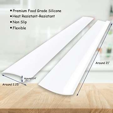 Silicone Gap Cover, (2 Pack) Silicone Gap Stopper Kitchen Stove Counter Gap Covers - Flexible Stove ...