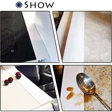 Silicone Gap Cover, (2 Pack) Silicone Gap Stopper Kitchen Stove Counter Gap Covers - Flexible Stove Space Fillers, Food Grade (21inches, White)